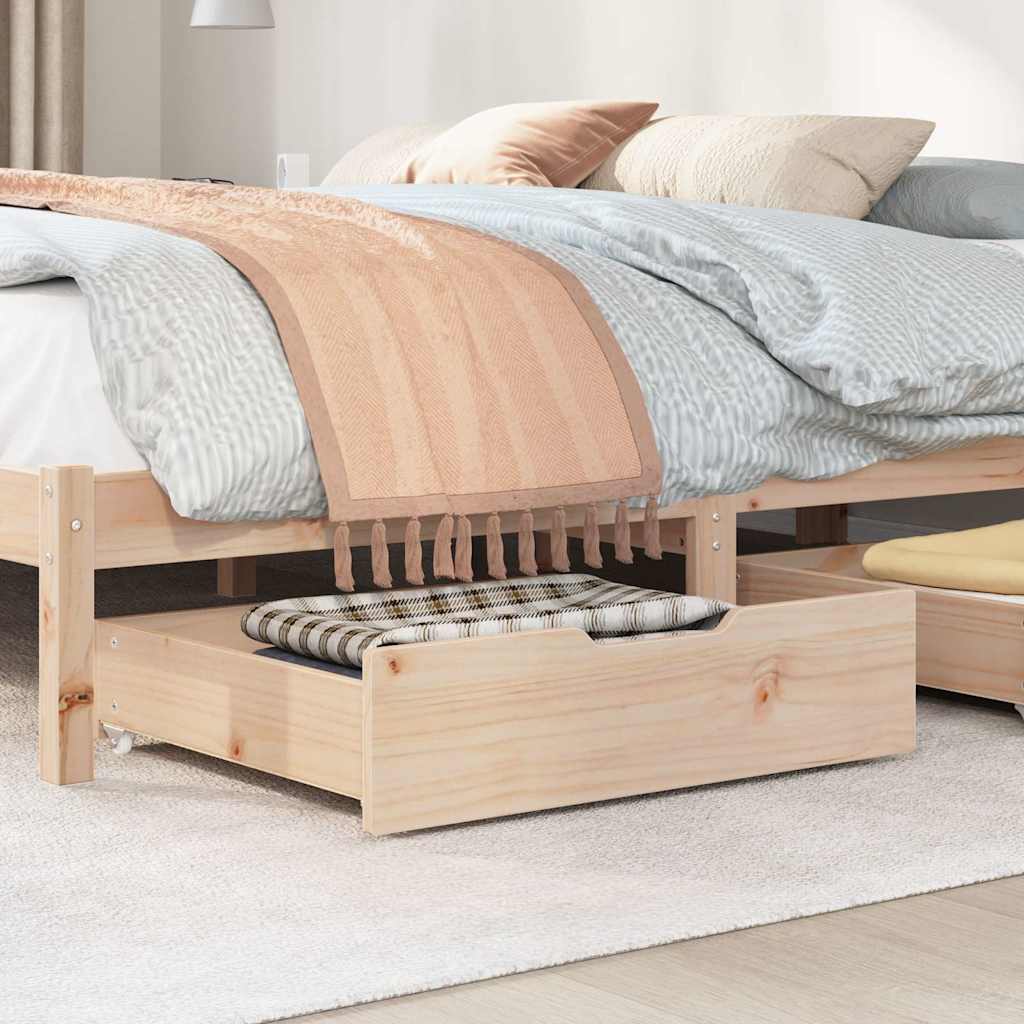 Vidaxl Bedlades 2 St con ruote 65x55x16 cm Pino solido