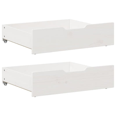 Vidaxl Bedlades 2 PCS 65x55x16 cm Pino sólido blanco blanco