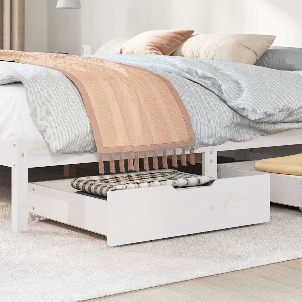 Vidaxl Bedlades 2 PCS 65x55x16 cm Pine bianco bianco