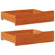 Vidaxl Bedlades 2 PCS 65x55x16 Pino sólido Brown
