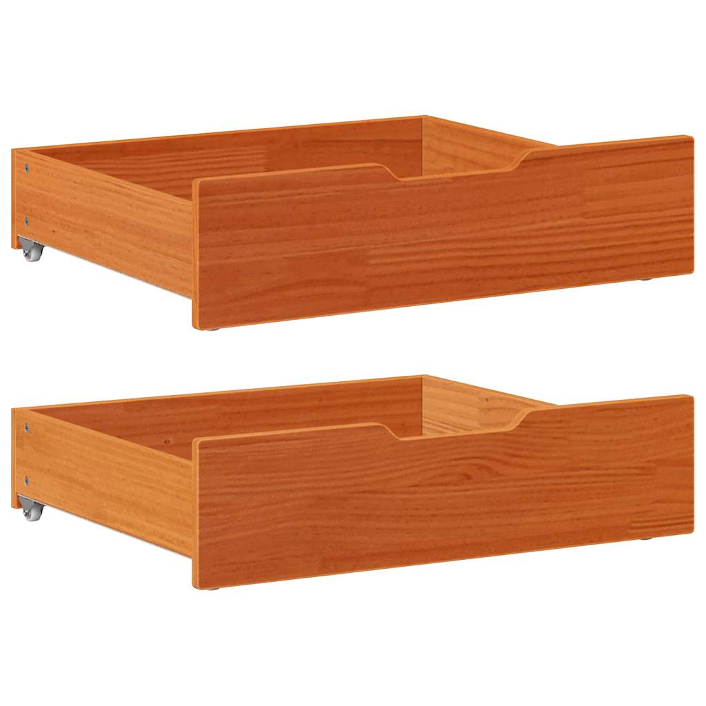 Vidaxl Bedlades 2 PCS 65x55x16 Pinna solida marrone