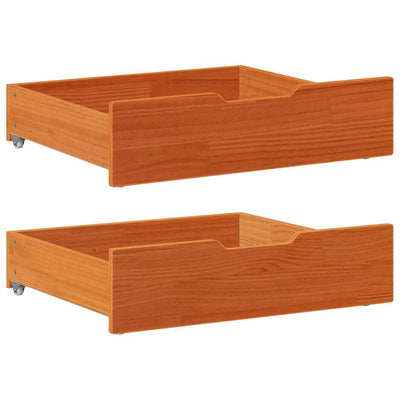 Vidaxl Bedlades 2 PCS 65x55x16 Pino sólido Brown