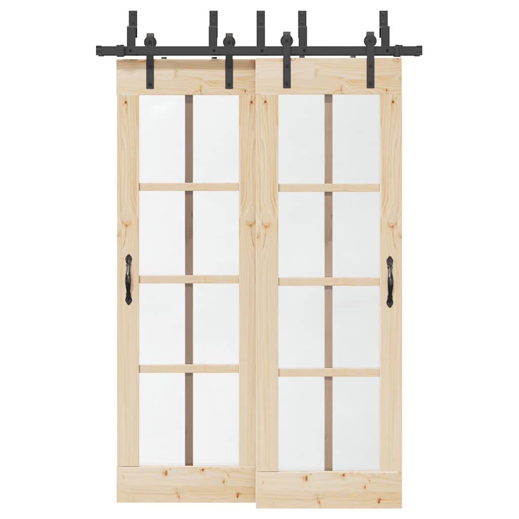 Vidaxl doos met onderdelen voor schuifdeur 152,5 cm staal zwart