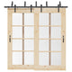 Caja vidaxxl con piezas para puerta corredera 213,5 cm acero negro