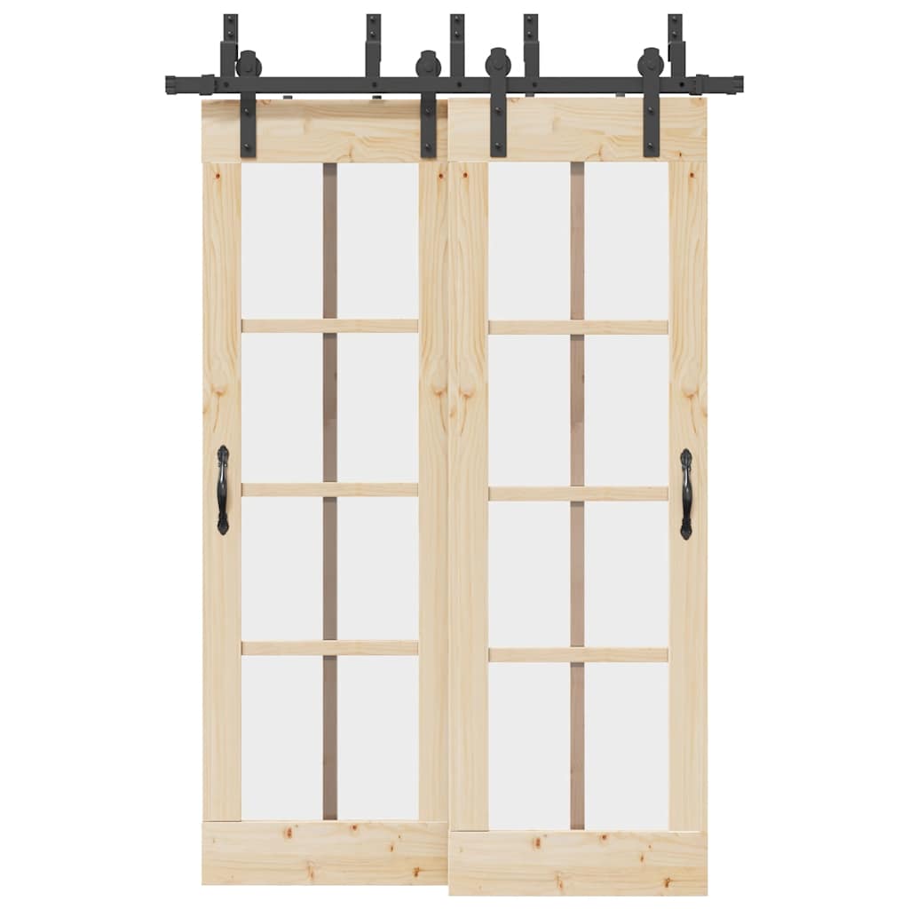 Vidaxxl caja con piezas para puerta corredera 152,5 cm acero negro