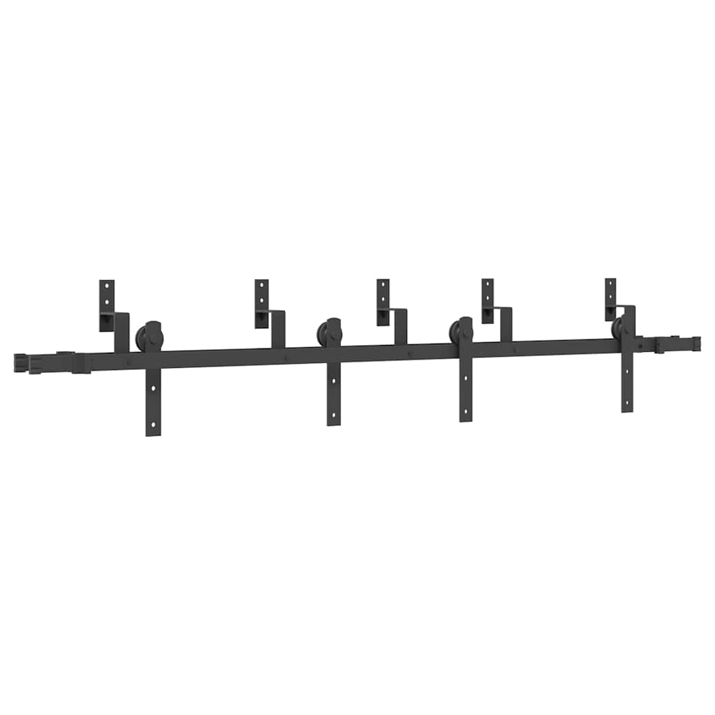 Caja vidaxxl con piezas para puerta corredera 213,5 cm acero negro