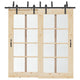 Caja vidaxxl con piezas para puerta corredera 213,5 cm acero negro