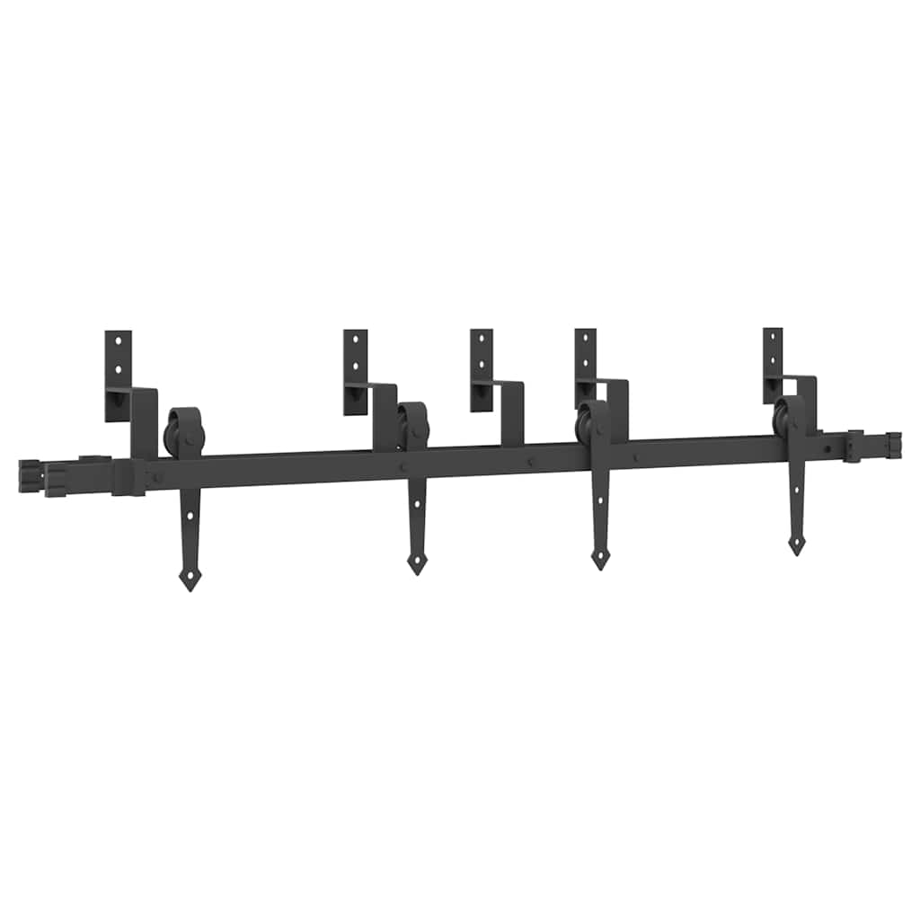 Vidaxxl caja con piezas para puerta corredera 152,5 cm acero negro