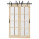 Vidaxxl caja con piezas para puerta corredera 152,5 cm acero negro