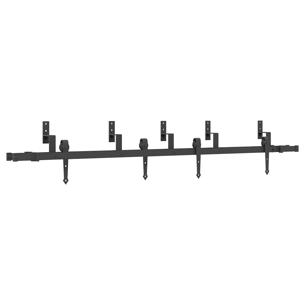 Caja vidaxxl con piezas para puerta corredera 213,5 cm acero negro