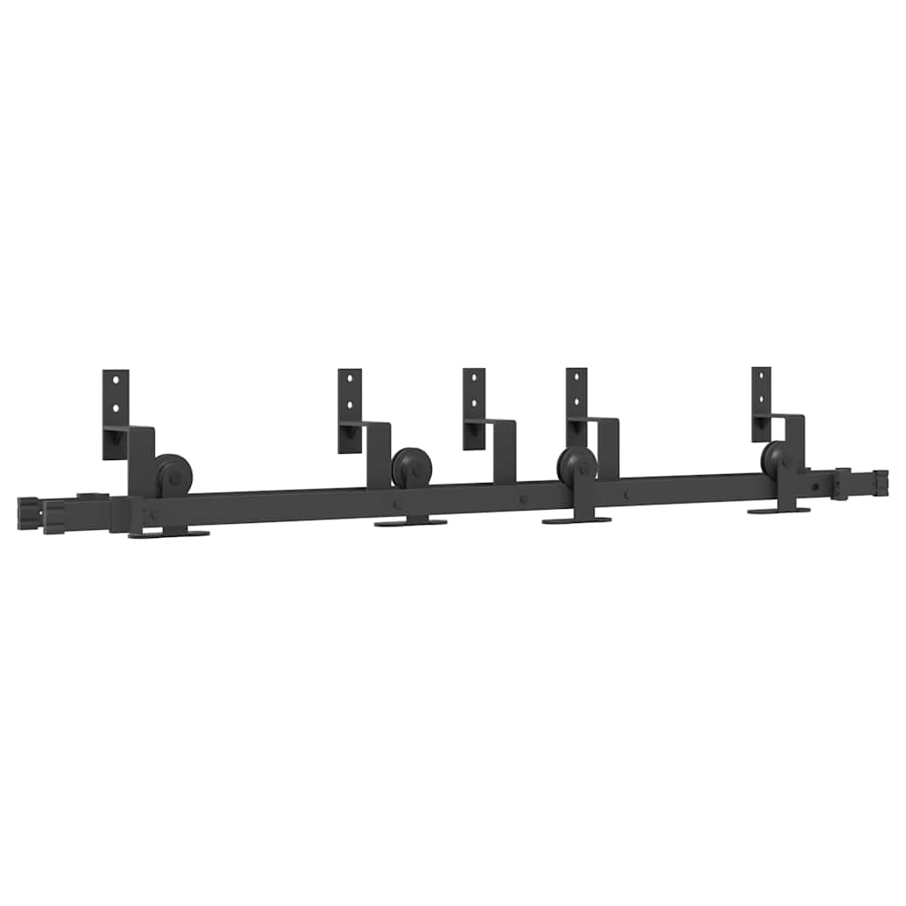 Vidaxxl caja con piezas para puerta corredera 152,5 cm acero negro