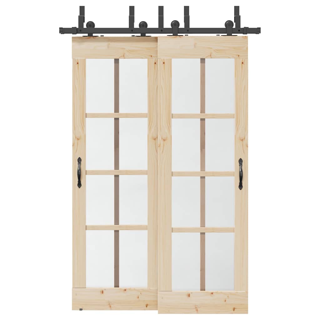 Vidaxxl caja con piezas para puerta corredera 152,5 cm acero negro