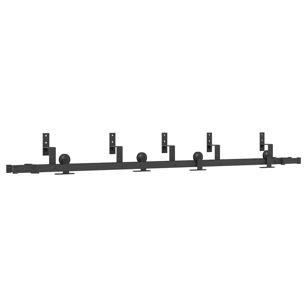Caja vidaxxl con piezas para puerta corredera 213,5 cm acero negro