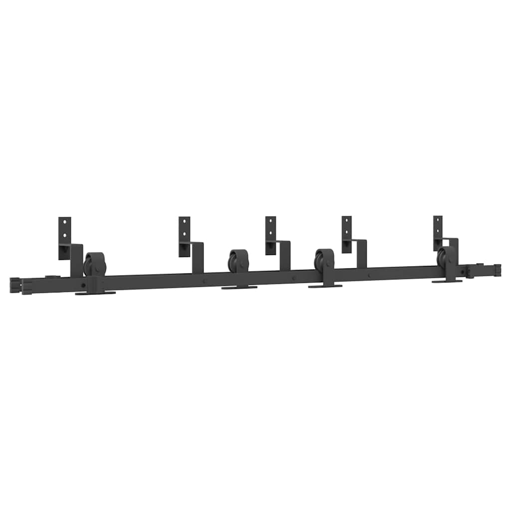 Vidaxxl caja con piezas para puerta corredera 183 cm acero negro