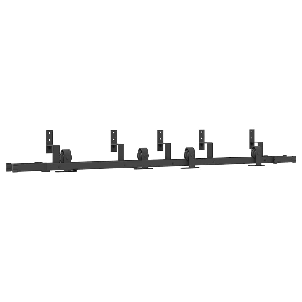 Vidaxxl caja con piezas para puerta corredera 200 cm acero negro