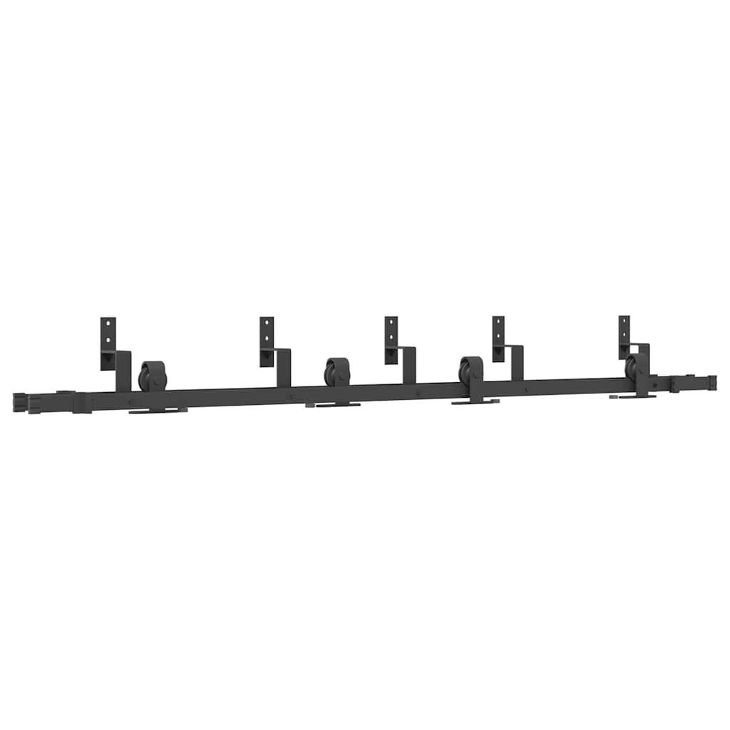 Caja vidaxxl con piezas para puerta corredera 213,5 cm acero negro