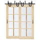 Vidaxxl caja con piezas para puerta corredera 183 cm acero negro