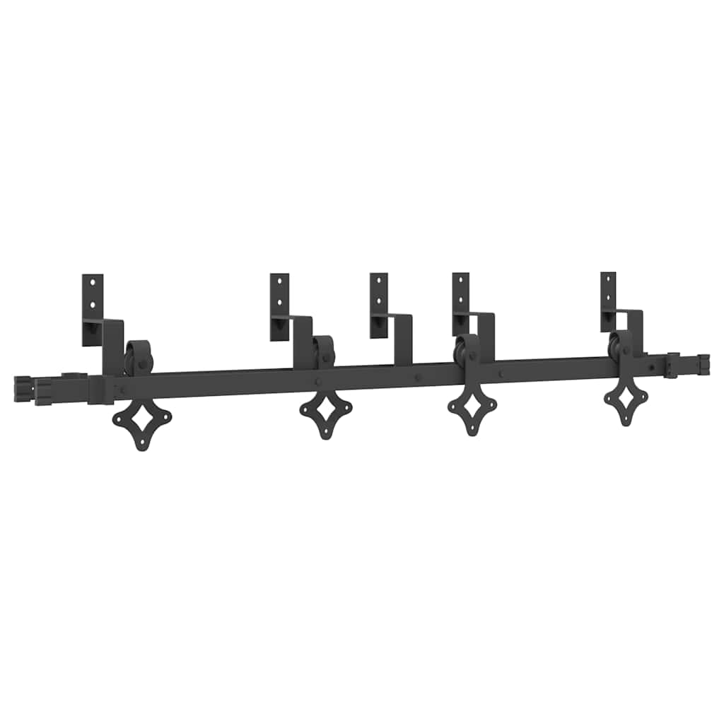 Vidaxxl caja con piezas para puerta corredera 152,5 cm acero negro