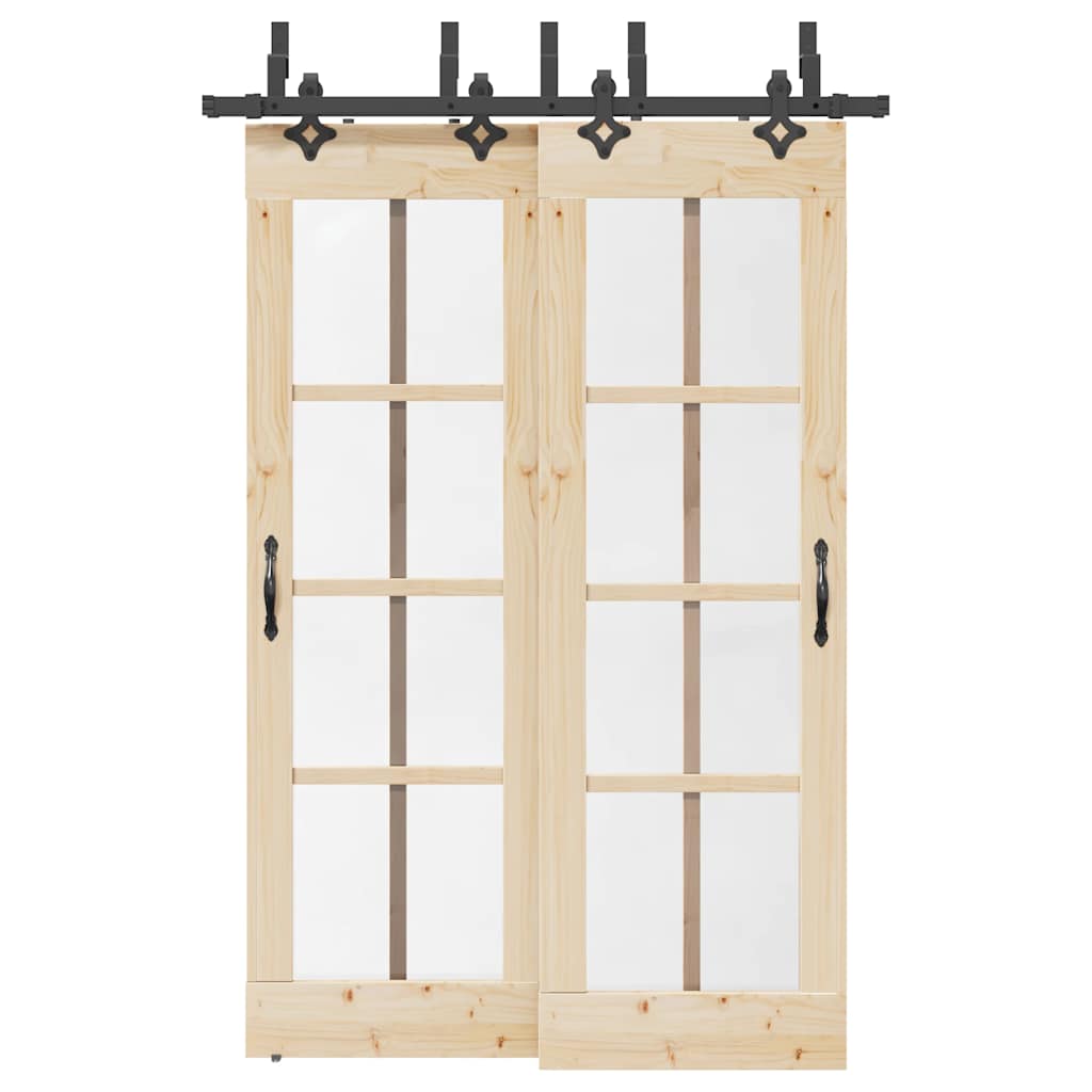 Vidaxxl caja con piezas para puerta corredera 152,5 cm acero negro
