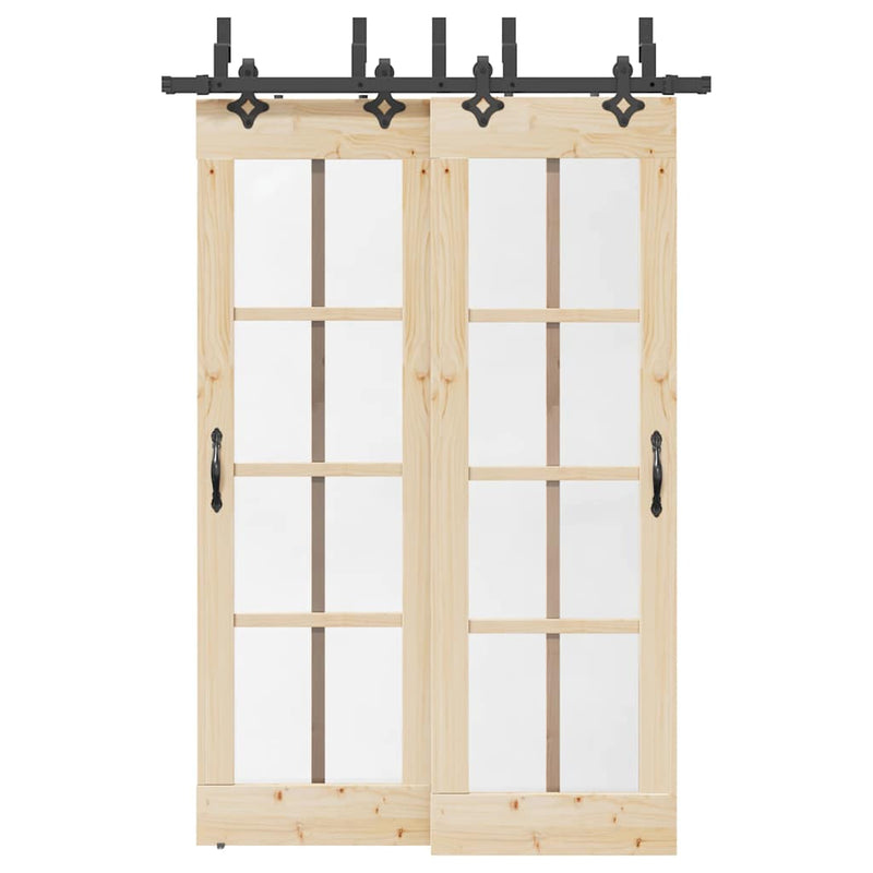 Vidaxxl caja con piezas para puerta corredera 152,5 cm acero negro