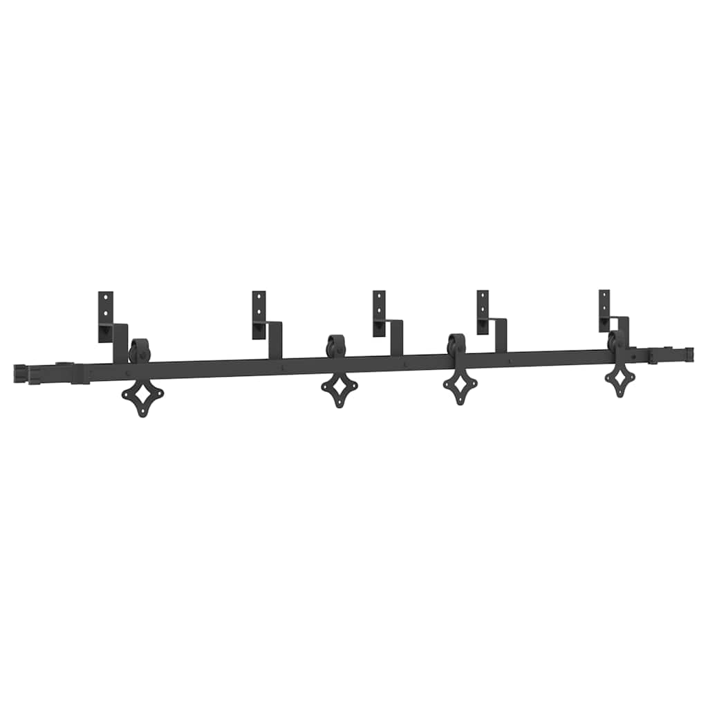 Caja vidaxxl con piezas para puerta corredera 213,5 cm acero negro