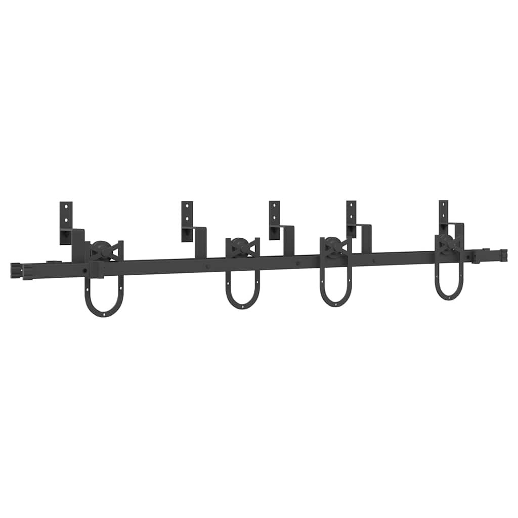 Vidaxxl caja con piezas para puerta corredera 183 cm acero negro