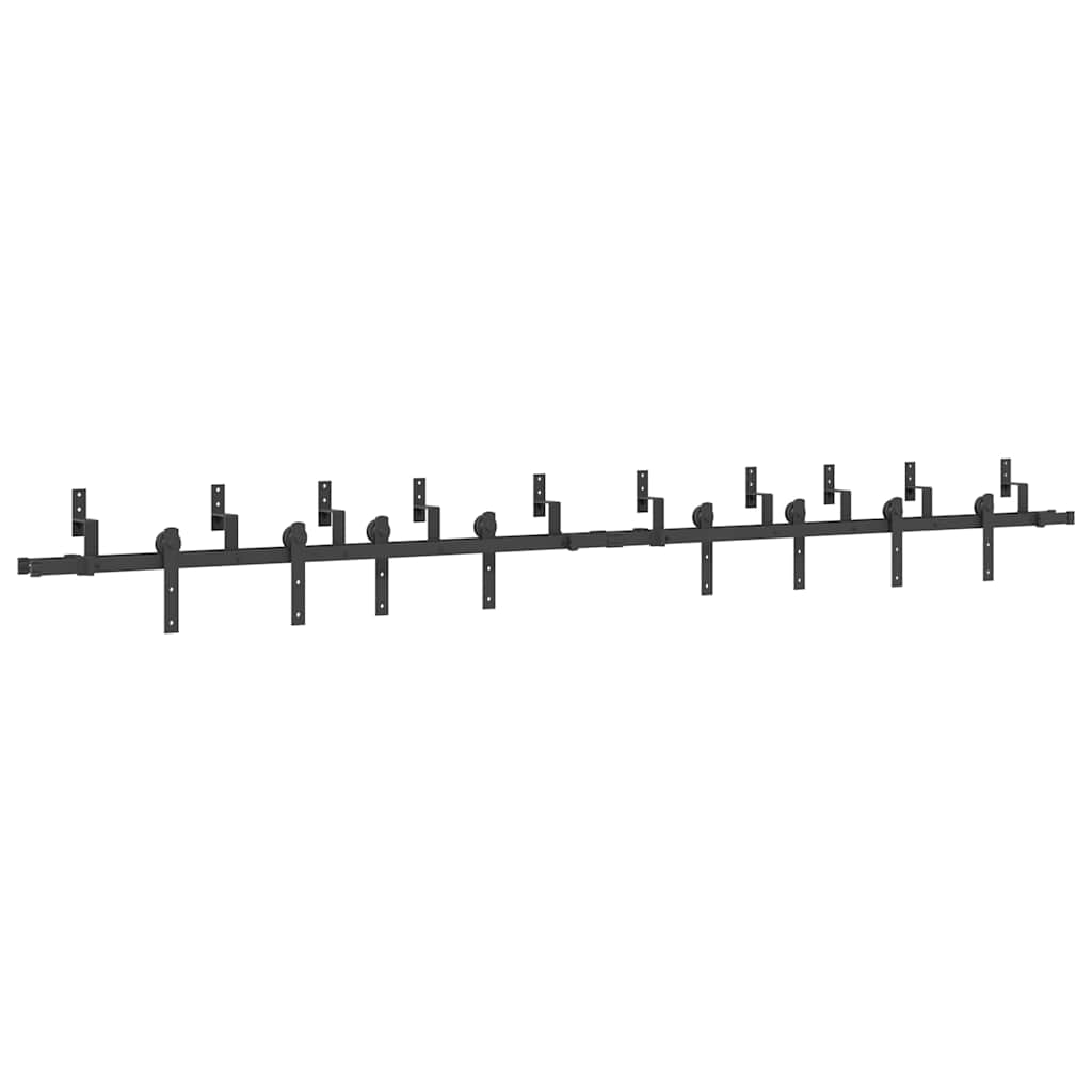 Vidaxxl caja con piezas para puerta corredera 366 cm acero negro