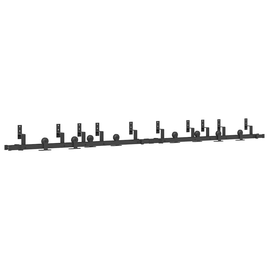 Vidaxxl caja con piezas para puerta corredera 305 cm acero negro