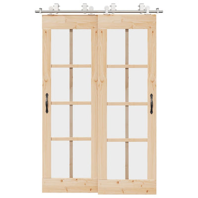 Vidaxx juego de piezas para puerta corredera 183 cm acero inoxidable color plata