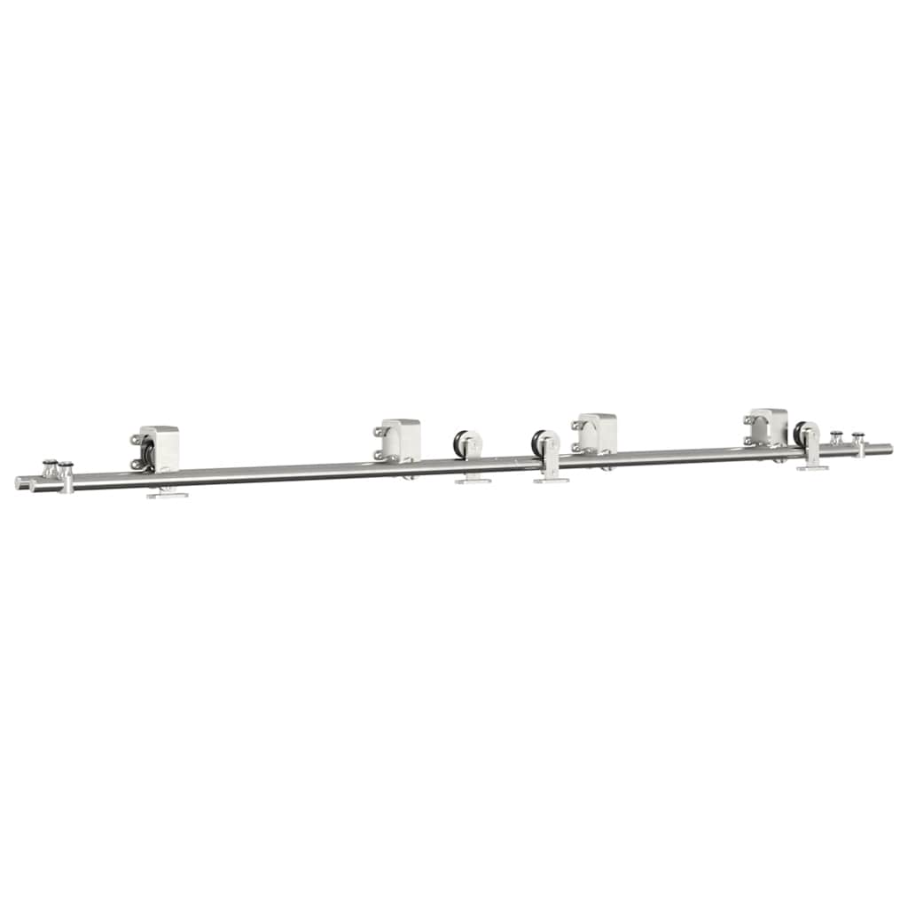 Vidaxx juego de piezas para puerta corredera 200 cm acero inoxidable plateado