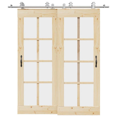 Vidaxx juego de piezas para puerta corredera 200 cm acero inoxidable plateado