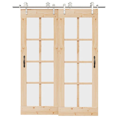 Vidaxx juego de piezas para puerta corredera 183 cm acero inoxidable color plata