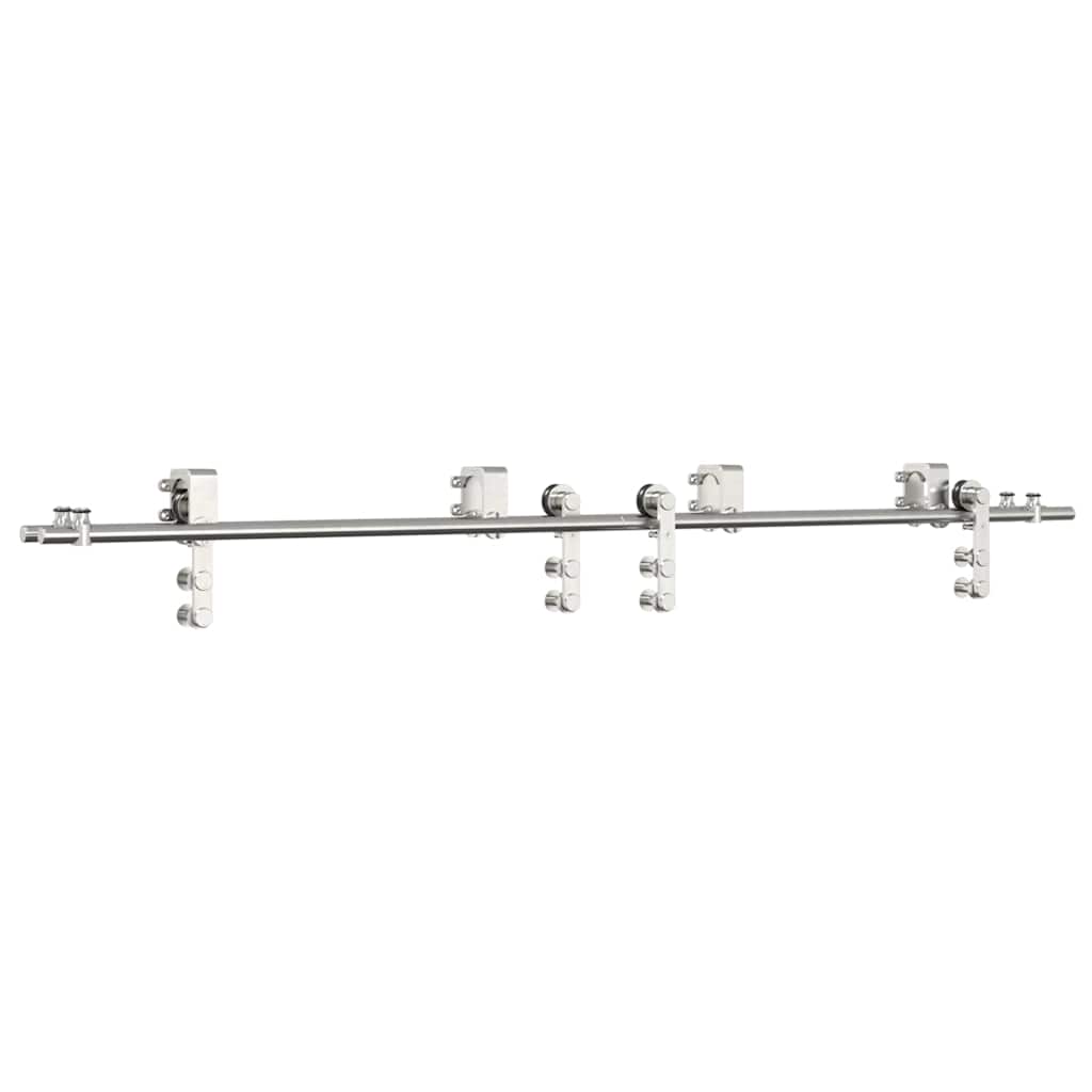 Vidaxx juego de piezas para puerta corredera 200 cm acero inoxidable plateado