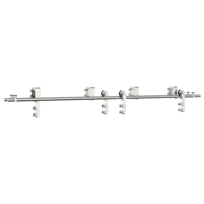 Vidaxx juego de piezas para puerta corredera 200 cm acero inoxidable plateado