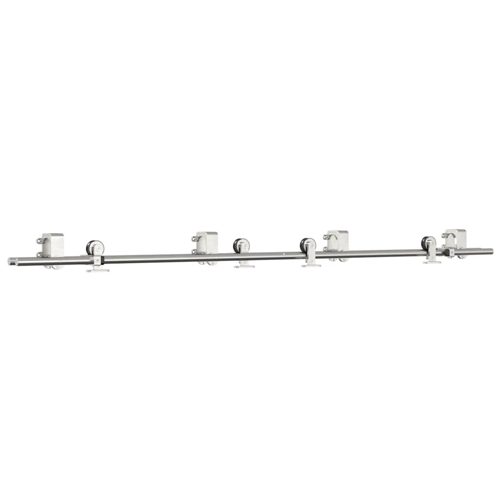 Vidaxx juego de piezas para puerta corredera 200 cm acero inoxidable plateado