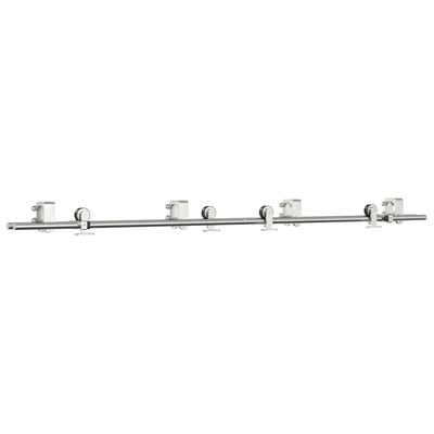 Vidaxx juego de piezas para puerta corredera 200 cm acero inoxidable plateado