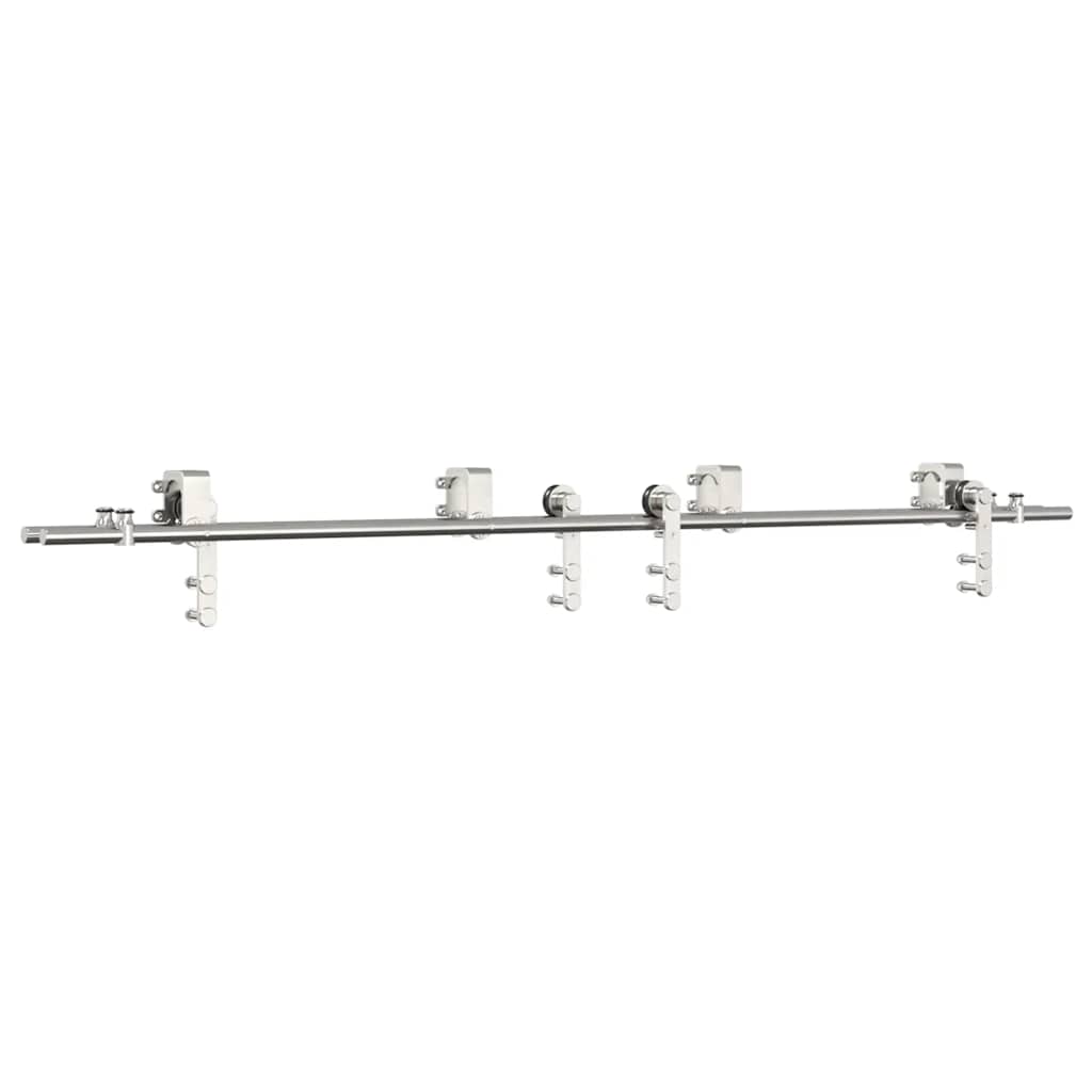 Vidaxx juego de piezas para puerta corredera 200 cm acero inoxidable plateado