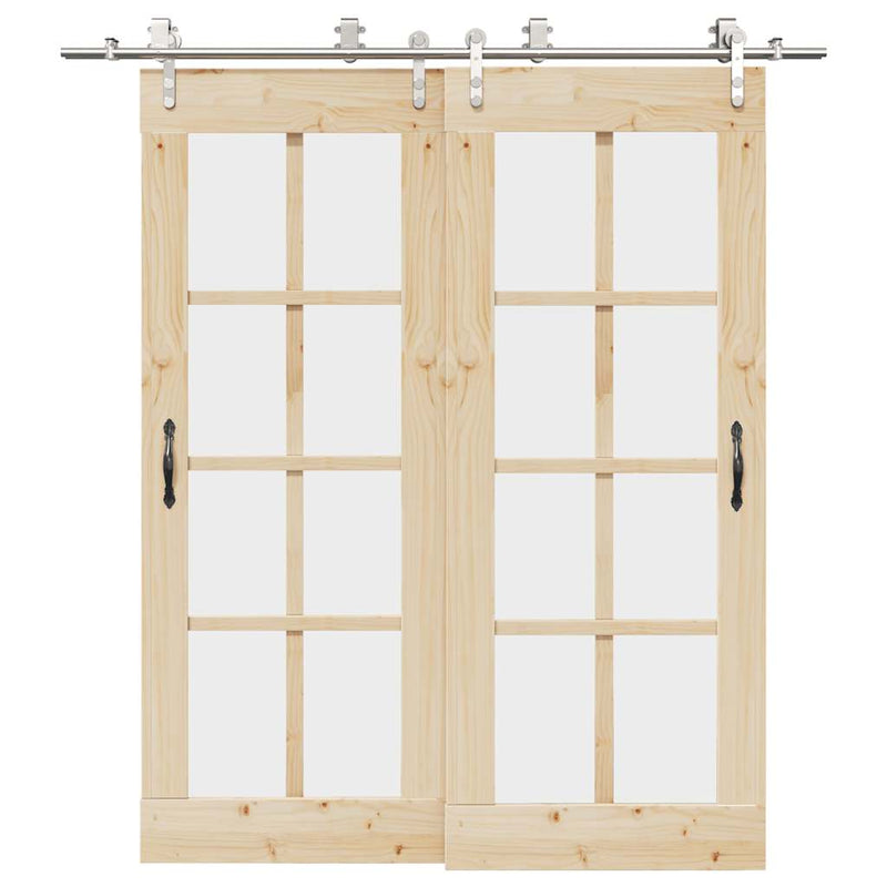 Vidaxx juego de piezas para puerta corredera 200 cm acero inoxidable plateado