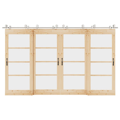 Vidaxx juego de piezas para puerta corredera 366 cm acero inoxidable color plata