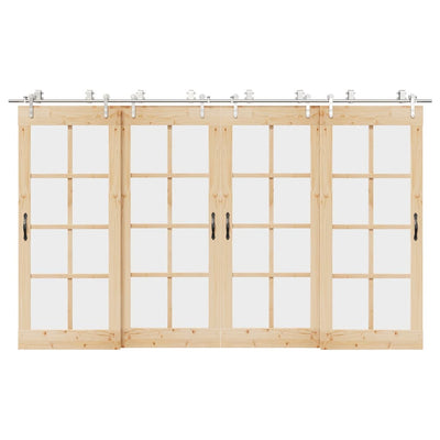 Vidaxx juego de piezas para puerta corredera 366 cm acero inoxidable color plata