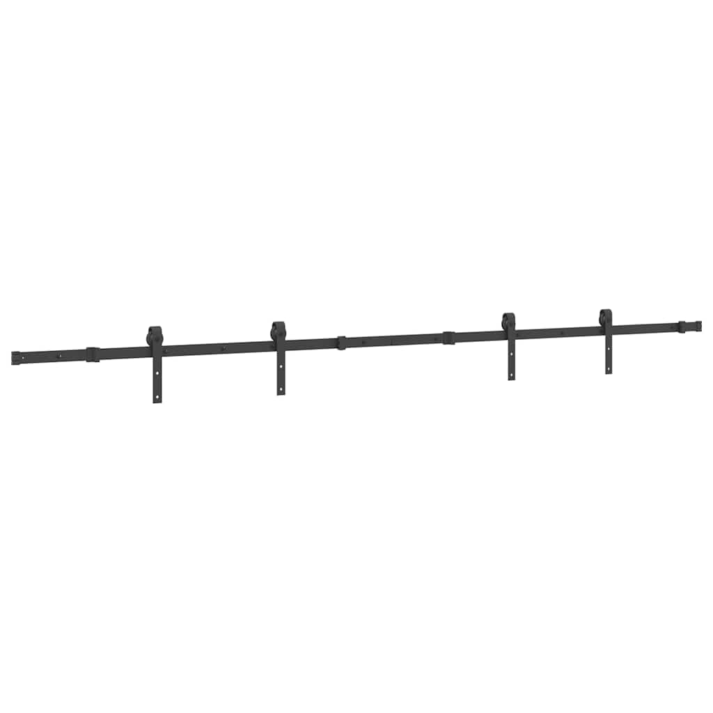 Vidaxxl caja con piezas para puerta corredera 305 cm acero negro
