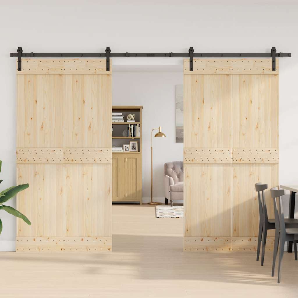 Vidaxxl caja con piezas para puerta corredera 305 cm acero negro