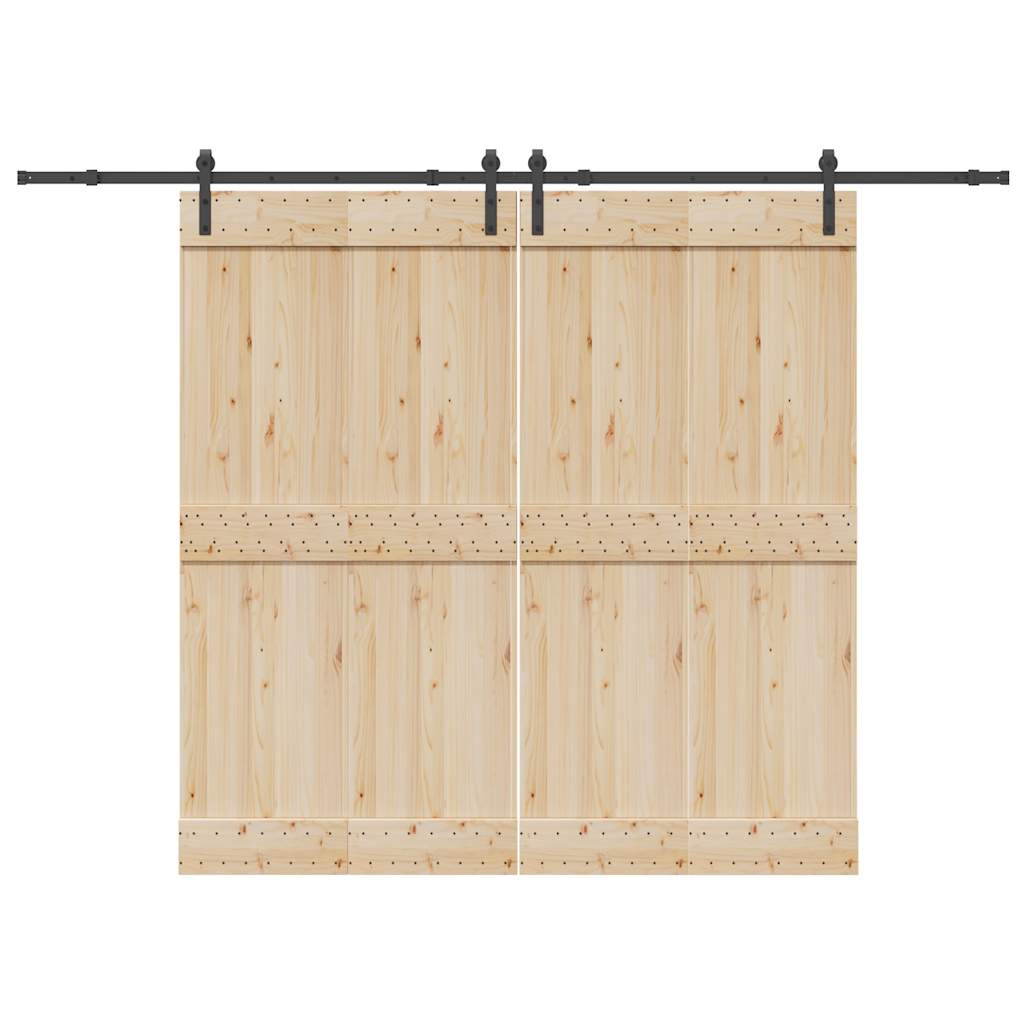 Vidaxxl caja con piezas para puerta corredera 305 cm acero negro