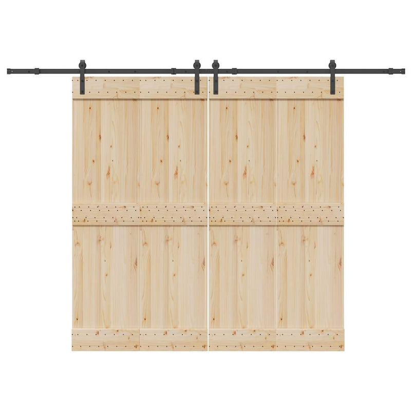Vidaxxl caja con piezas para puerta corredera 305 cm acero negro