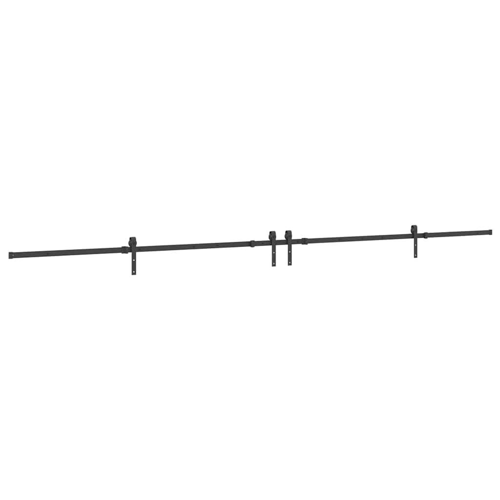 Vidaxxl caja con piezas para puerta corredera 427 cm acero negro