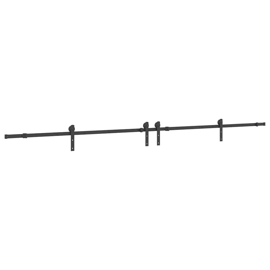 Vidaxxl caja con piezas para puerta corredera 366 cm acero negro