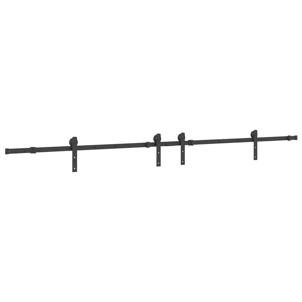 Vidaxxl caja con piezas para puerta corredera 427 cm acero negro