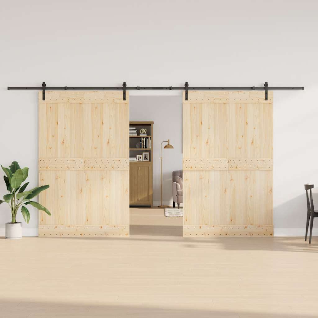 Vidaxxl caja con piezas para puerta corredera 427 cm acero negro