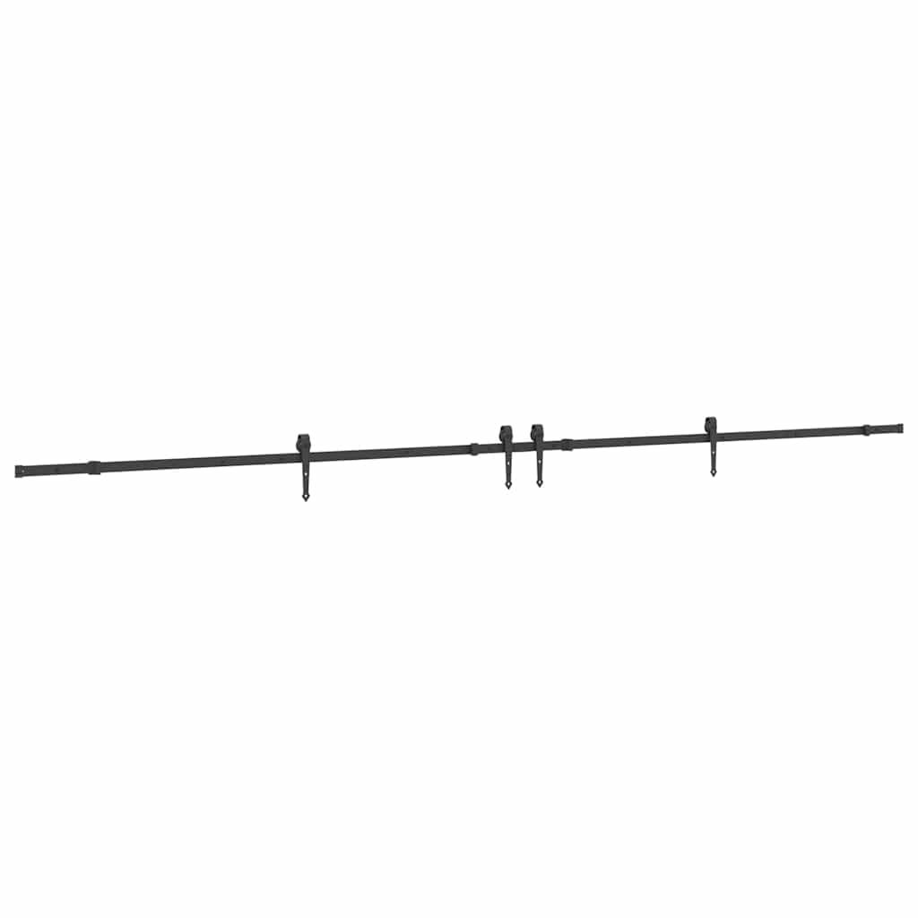 Vidaxxl caja con piezas para puerta corredera 427 cm acero negro