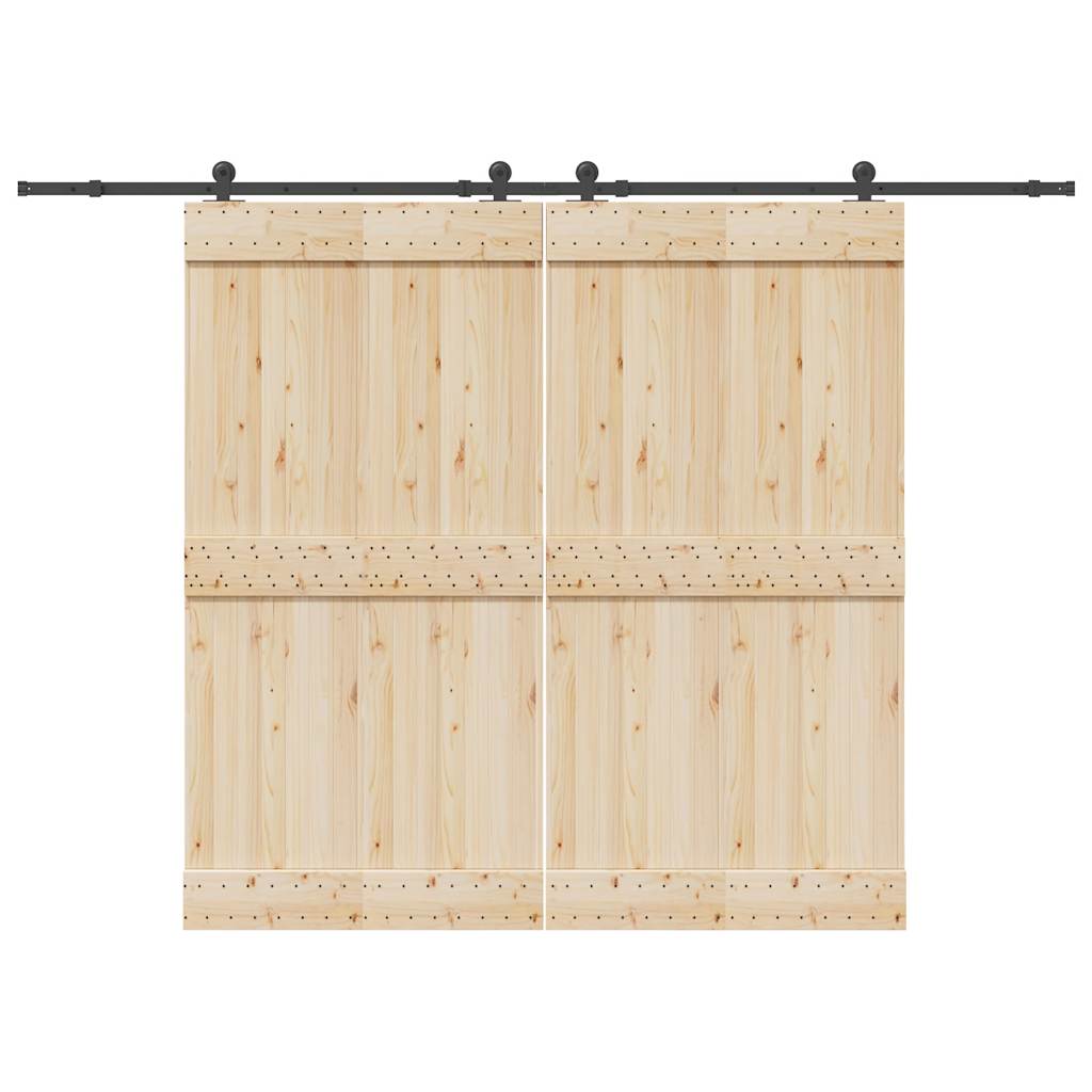 Vidaxxl caja con piezas para puerta corredera 305 cm acero negro